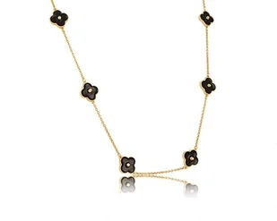 COLIBRA Pozłacany Naszyjnik emaliowane kwiatki czarne kwiatuszki (C23/LAT/138AU) - Naszyjniki COLIBRA Pozłacany Naszyjnik emaliowane kwiatki czarne kwiatuszki (C23/LAT/138AU) - Naszyjniki - miniaturka - grafika 1