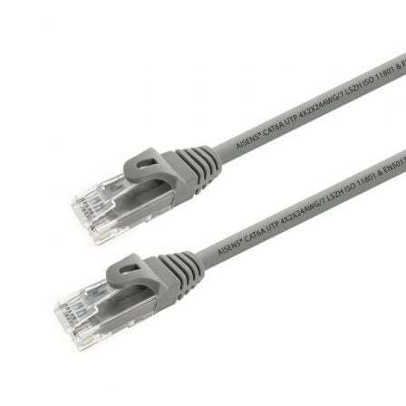 AISENS - A145-0331 Kabel sieciowy RJ45 patch LSZH kat.6a 500 mhz utp awg24, szary, 15m