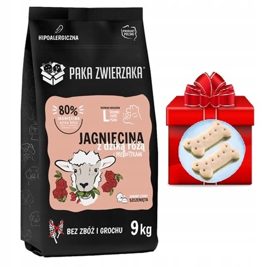PAKA ZWIERZAKA Puppy Jagnięcina z dziką różą L - sucha karma dla psa - 9kg