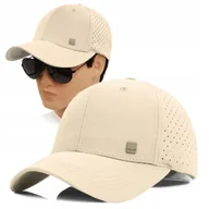 Czapki i chusty sportowe męskie - CZAPKA z Daszkiem Bejsbolówka Oddychająca Głęboka JASNOBEŻOWA Pako Jeans - miniaturka - grafika 1