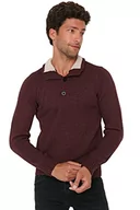 Bluzy męskie - Trendyol Męska bluza z golfem, gładka, wąska bluza, bordowa, XXL, Burgund, XXL - miniaturka - grafika 1