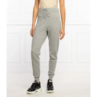 DKNY Wełniane spodnie jogger | Slim Fit | z dodatkiem kaszmiru - Spodnie damskie - miniaturka - grafika 1