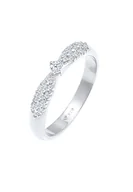 Pierścionki - Elli DIAMONDS Damski zaręczynowy glamour z diamentami (0.16 ct) pozłacane srebro 925 Sterling Silver Pierścionki 1 ct - miniaturka - grafika 1