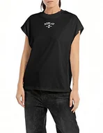 Koszulki i topy damskie - Replay T-shirt damski, 098 BLACK, XS - miniaturka - grafika 1