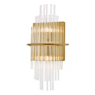 Lampy stojące - Kinkiet Lukas 2 Light Wall Light Antique Gold Glass - miniaturka - grafika 1
