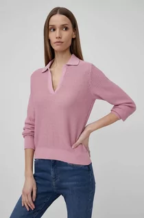 Swetry damskie - Benetton United Colors of United Colors of sweter bawełniany damski kolor różowy lekki - grafika 1