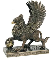Figurki dekoracyjne - GRYF, LEW Z GŁOWĄ ORŁA, MITYCZNY STWÓR PIĘKNA FIGURKA VERONESE - miniaturka - grafika 1