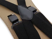 Dodatki do ubrań - Czarne szerokie szelki do spodni typu X - czarne klamry T62 - miniaturka - grafika 1