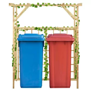 vidaXL Lumarko Pergola na dwa kosze na śmieci, impregnowane drewno sosnowe! 316063 - Kratki i pergole - miniaturka - grafika 8