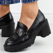 Mokasyny damskie - Czarne mokasyny damskie Vinceza 58331 - miniaturka - grafika 1