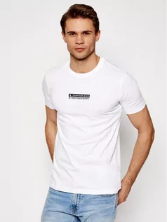 Koszulki męskie - Calvin Klein Jeans T-Shirt J30J317063 Biały Regular Fit - grafika 1