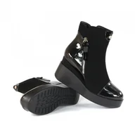 Botki damskie - Botki damskie Cabin H2180 czarne - miniaturka - grafika 1