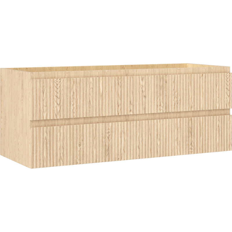 Mexen Rivel szafka łazienkowa podumywalkowa 120 cm, 2 szuflady, ryflowana , dąb - 91A20-12047-2-BFF81