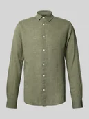 Koszule męskie - Koszula casualowa o kroju slim fit z mieszanki lnu i bawełny model ‘CAIDEN’ - miniaturka - grafika 1