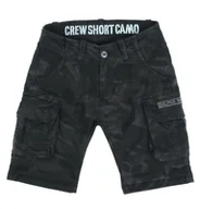 Spodnie męskie - spodnie bojówki krótkie ALPHA INDUSTRIES - CREW SHORT BLACK CAMO-36 - miniaturka - grafika 1