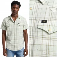 Koszule męskie - Lee WESTERN SHIRT Mercantile BAWEŁNIANA KOSZULA W KRATĘ KRÓTKI RĘKAW M - miniaturka - grafika 1