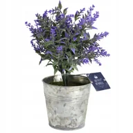 Sztuczne kwiaty - SZTUCZNA ROŚLINA DEKORACYJNA LAWENDA W STYLOWEJ DONICZCE METALOWEJ - miniaturka - grafika 1