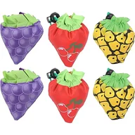 Torby i wózki na zakupy - Składana torba na zakupy, 6 sztuk uroczych torebek w kształcie owoców, składana torba z wiśnią, winogronem i ananasem, wielokrotnego użytku torba do p - miniaturka - grafika 1