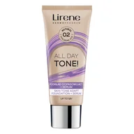 Podkłady do twarzy - Lirene All Day Tone Podkład dopasowujący + serum, Natural - miniaturka - grafika 1
