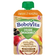 Przekąski dla dzieci - BoboVita Drugie Śniadanko Owoce z kaszką gruszka jabłko suszona śliwka po 6 miesiącu 100 g - miniaturka - grafika 1