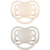 Smoczki uspokajające - Smoczek CANPOL BABIES DentalAir 18 m+ Kremowo-szary (2 sztuki) - miniaturka - grafika 1