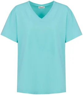 Bluzka koszulka t-shirt basic dekolt w serek ALDONA-L/XL - Bluzki damskie - miniaturka - grafika 1