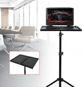Uchwyty do projektorów - Stojak na laptopa stalowy z regulacją wysokości, przenośny 69-190 cm, statyw do notebooka, uchwyt do projektora, statyw podłogowy (czarny) - miniaturka - grafika 1