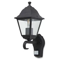 Lampy ogrodowe - Kinkiet ogrodowy Varennes z czujnikiem ruchu 1 x 60 W E27 czarny - miniaturka - grafika 1
