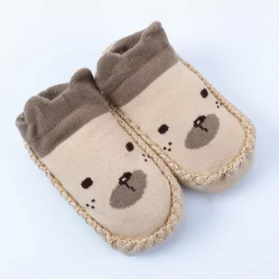 Miękkie buciki do żłobka, przedszkola kapcie dziecięce z podeszwą antypoślizgową skarpetki, buty niechodki  PIESEK 13cm      6 -12mcy    EU 18/19 - Kapcie damskie - miniaturka - grafika 1