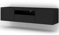 Szafki RTV - Szafka Rtv Aura 150 wisząca stojąca czarny mat - miniaturka - grafika 1
