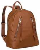 Plecaki - Stylowy plecak damski ze skóry ekologicznej na suwak  David Jones - miniaturka - grafika 1