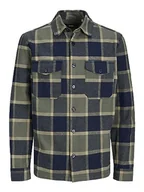 Koszule męskie - JACK & JONES Męska koszula Rddari Check L/S Sn, Dusty Olive/Checks:comfort Fit, XL - miniaturka - grafika 1