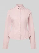 Bluzki damskie - Bluzka koszulowa o kroju slim fit z czystej bawełny - miniaturka - grafika 1