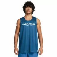 Koszulki sportowe męskie - Męski top do koszykówki Under Armour Baseline Reversible Tank - niebieski - UNDER ARMOUR - miniaturka - grafika 1