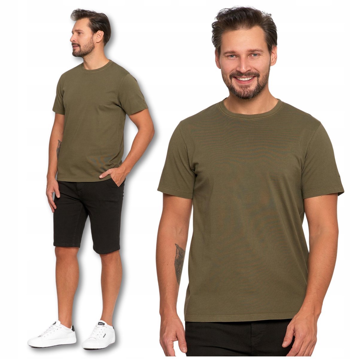 Koszulka T-SHIRT MĘSKI Bluzka z krótkim rękawem Klasyczna MORAJ - L