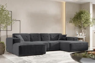 Sofa w kształcie U PULA narożnik 342cm tkanina Perfect Harmony czarny - Narożniki - miniaturka - grafika 1