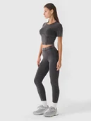 Legginsy - Legginsy dzianinowe damskie 4F 4FRAW24TTIGF250-20S Czarny XS - miniaturka - grafika 1