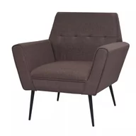 Fotele - vidaXL Fotel tapicerowany materiałem, stalowe nogi, brązowy - miniaturka - grafika 1