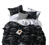 Pościel - Pościel -Czarno/biała mozaika/marmur -200x200 +- 3 cz. - miniaturka - grafika 1