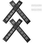 Kratki wentylacyjne - Aluminiowa kratka wentylacyjna ze śrubami do wentylacji szaf i pomieszczeń, 30 x 5 cm, czarna, 4 sztuki - miniaturka - grafika 1