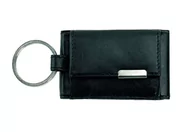 Portfele - Alassio Mini portfel z delikatnej skóry nappa, mały portfel z metalowym emblematem i kółkiem na klucze, 8 cm, czarny, czarny, 8 cm, portfel na monety - miniaturka - grafika 1