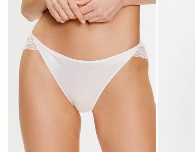 CALVIN KLEIN DAMSKIE MAJTKI STRINGI Z KORONKĄ ECRU M 0Z8B6_B* TIA