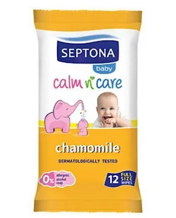 Septona Septona Baby chusteczki nawilżane dla dzieci i niemowląt z rumiankiem 12 sztuk 1145097 - Chusteczki nawilżane - miniaturka - grafika 2