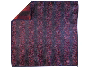 Granatowa poszetka we wzór EC1 - Krawaty i muchy męskie - miniaturka - grafika 1