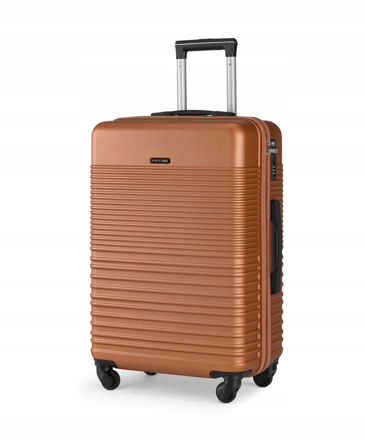 Walizka Średnia Podróżna Twarda ABS PUCCINI Karmelowa Na Kółkach ABS028B-9A