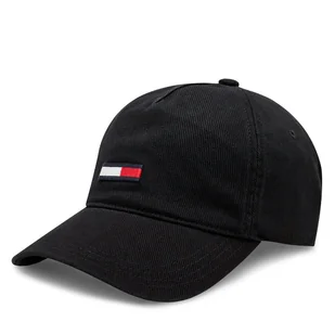 Czapka z daszkiem Tommy Jeans Tjm Elongated Flag Denim Cap AM0AM12427 Czarny - Czapki męskie - miniaturka - grafika 1