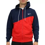 Bluzy męskie - Nike męska bluza z kapturem Nsw Swoosh Fz Ft, University Red/Obsidian/White, S - miniaturka - grafika 1