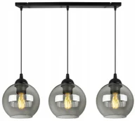 Lampy sufitowe - Lampa Sufitowa Wisząca Żyrandol Szklane Kule Potrójna Czarna Listwa Loft - miniaturka - grafika 1