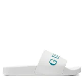 Klapki i japonki męskie - Klapki Guess F4GZ10 BB00F Biały - miniaturka - grafika 1