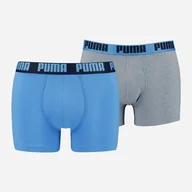 Majtki męskie - Komplet męskich majtek 2 sztuki Puma Basic Boxer 2P 90682372 S Niebieski/Szary (8720245482349) - miniaturka - grafika 1